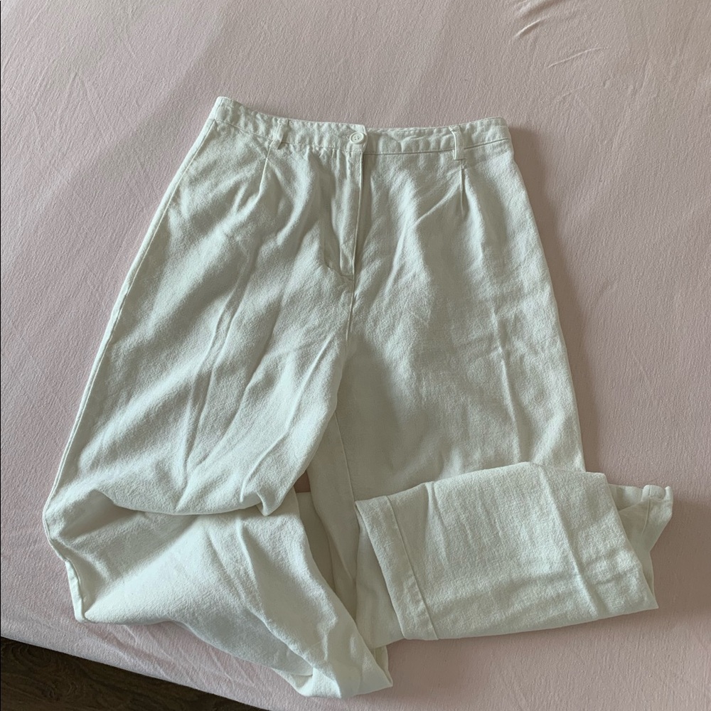 Brandy Melville Off-White Linen Trousers